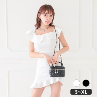 オフショルミニドレス ビジュー パール紐[品番：SGRW0000147