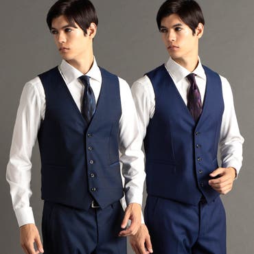 ムッシュニコル　3ピース　裏地総柄　ストライプ　XL ベスト　リバーシブル ストライプ柄リバーシブルベスト[品番：NICW0002660]｜NICOLE（ニコル