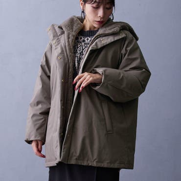 ファー付フードフェイクウールロングベーシックダッフルコート MR GL