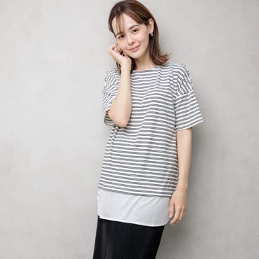 【日本製】デラヴェ天竺 半袖Ｔシャツボーダー　シーズンカラー 日本製】デラヴェ天竺 半袖Tシャツボーダー シーズンカラー