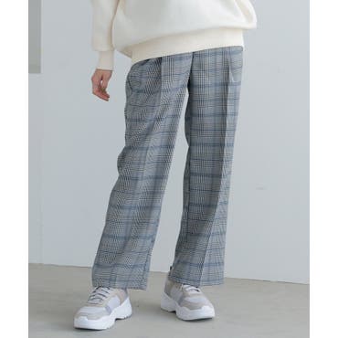 WALDO】グレンチェック両面起毛トラックパンツ[品番：NICW0007435