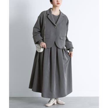 リボン付き タックシャツワンピースワンピース シャツワンピ