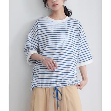 【日本製】デラヴェ天竺 半袖Ｔシャツボーダー　シーズンカラー NICOLE｜【日本製】デラヴェ天竺 半袖Tシャツボーダー シーズン