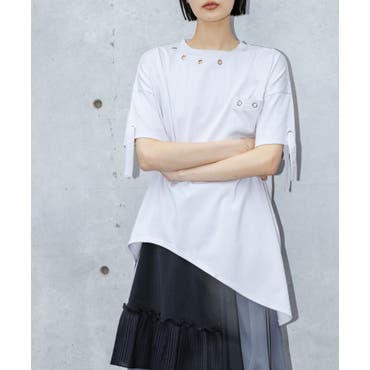 機能性素材]ドライスリットスリーブブラウス(セットアップ対応