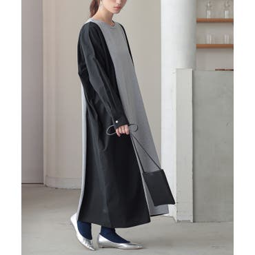 バックリボンフィットアンドフレアベロアワンピース【UR'S