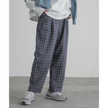 チェック柄 ワイドパンツ レディース[品番：II000005751