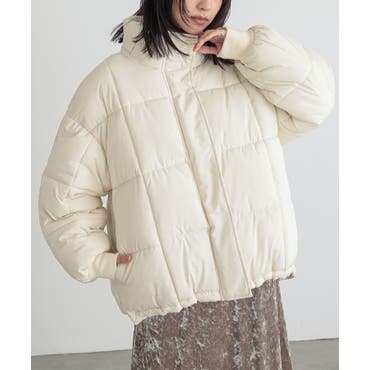 WEB限定 フェイクファーフード付きミドルフェイクダウン[品番