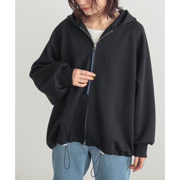ライン入りラグランルーズZIPパーカー 秋 冬[品番：SHNW0003953