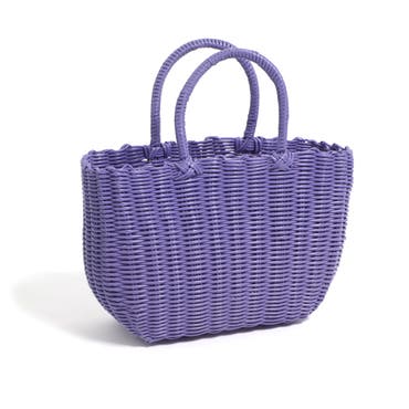 【新品未使用】カゴ風バッグ　生成り×パープル バッグ かご スパバッグ[品番：JOKW0015634]｜REAL STYLE（リアル