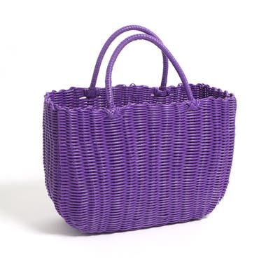 【新品未使用】カゴ風バッグ　焦茶×パープル バッグ かご スパバッグ[品番：JOKW0015634]｜REAL STYLE（リアル