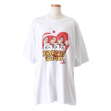 Scolar 花ネコ発泡プリント ローズジャガードTシャツ ScoLar - Scolar 花ネコ発泡プリント ローズジャガードTシャツの通販
