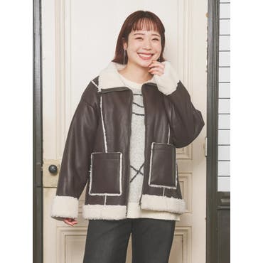 フェイクレザームートンジャケット[品番：TRNW0001385]｜FUN（ファン