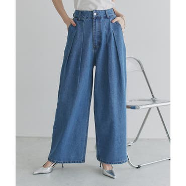 韓国女子に人気★SS新作デニム[YOUHEE] LAYERED DENIM PANTS YOUHEE(ユヒ)のレディース デニム・ジーパン 人気アイテム