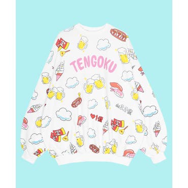 フード総柄スウェット(TOMATO RENNYU FUGU KIWI)[品番