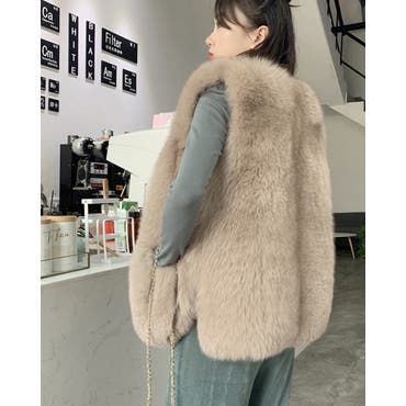 美品】ランバンオンブルーLANBIN enBleuポンチョコート ファー付