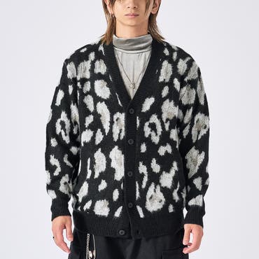 1PIU1UGUALE3 RELAX ビッグロゴ総柄ニットパーカー[品番：SHNM0003399