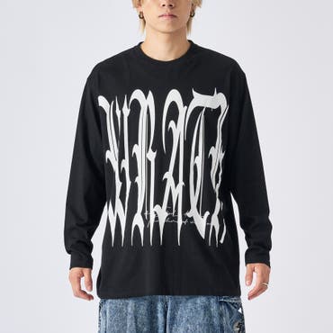 OY オーワイ アンバランスロゴジッパーロングスリーブTシャツ