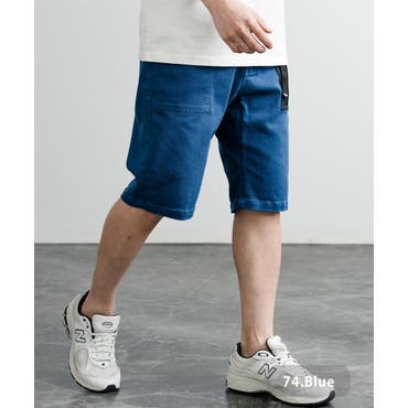 ハーフパンツ メンズ デニムワイドカーゴハーフパンツ[品番