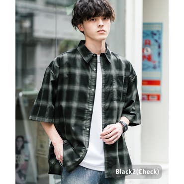 7分袖シャツ メンズ チェックシャツ[品番：LU000012552