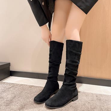 ローヒールフィットロングブーツ[品番：MKSW0048227]｜EMODA