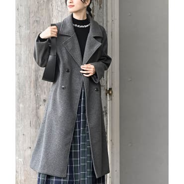 VACHEMENTダブルブレストベルテッドオーバーシルエットコート VACHEMENTダブルブレストベルテッドオーバーシルエットコート