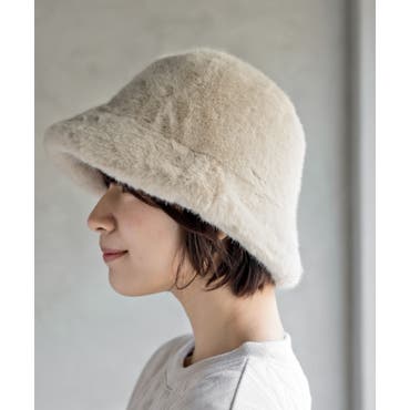 GYGYモチーフ付きフェイクファーバケットHAT[品番：MKSW0060432