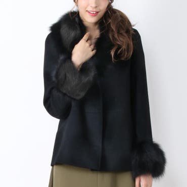 襟ファー付きコクーンコート[品番：GW000003178]｜Growing Rich
