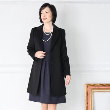 美品 モラビトスペル ウエストシェイプ ショールカラーコート 金ボタン