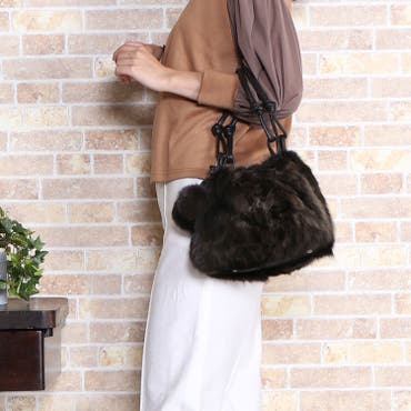 定番のお歳暮 ファーバッグ レディース[品番：STYB0007042 ショルダーバッグ パンツ