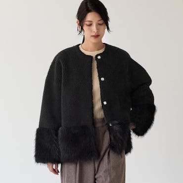 なつみさんセレクト☆ゼブラ柄ファーベスト【なつみ着用】mavily[品番