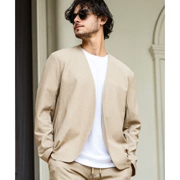 CALOLINEベロアブルゾン クルニ 24AW ストレッチベロア バイカラー ZIP UP ブルゾン soe