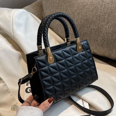 黒いキルティングパーティーバッグ キルティングチェーンショルダー2wayミニバッグ 結婚式バッグ