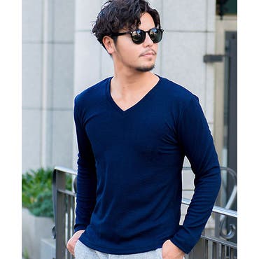 日本製Vネック七分袖Tシャツ 春[品番：VG000001011]｜SPADE（スペイド