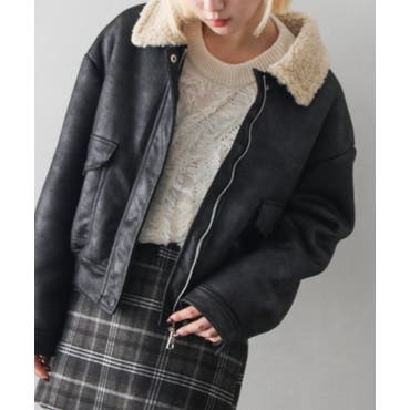 フェイクレザームートンジャケット[品番：TRNW0001385]｜FUN