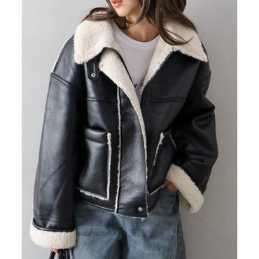 フェイクレザームートンジャケット[品番：TRNW0001385]｜FUN（ファン