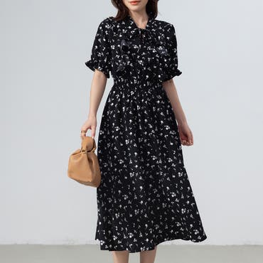 CHICWISH★ウエストリボン花柄シフォンワンピース☆ hgb202204507.jpg