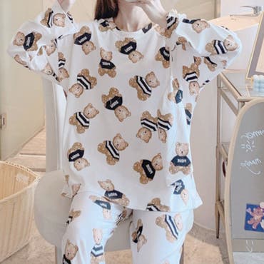 ルームウェア シナモン牛柄 ショートパンツセット[品番