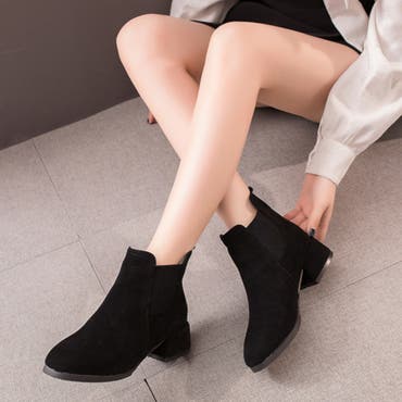 【BL】【S-LLサイズ展開・美脚効果あり】ニットポインテッド7.5cmショートブーツ EVOL｜【S-LLサイズ展開・美脚効果あり】ニットポインテッド7.5cm