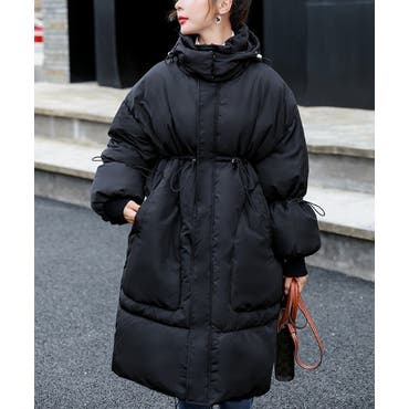 キルティングロングコー ベルト付き 中綿ロングコート[品番