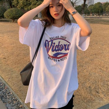 定番最新作 New Arrival オリジナルtシャツ プルオーバー プルオーバー 春夏 長袖 Uネック クルーネック ゆったり ロゴt ロンt Tシャツ 韓国 韓国風 春服 体型カバー ブラック ホワイト 白 レディース 女性 ファッション Bkhome Bittoko Bittoko Kese Moi ビーケー
