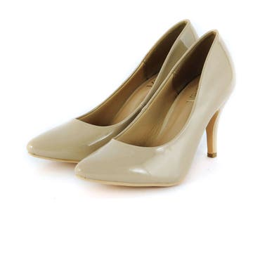 【美品】BOUTIQUE OSAKIベージュ ポインテッドトゥ パンプス ブティック オーサキ パンプス シンプル ベージュ レザー 22.5cm
