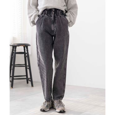 ウエストフリルデニムマムパンツ レディース 秋[品番