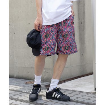 ビター系 クロップドパンツ メンズ花柄フラワー[品番