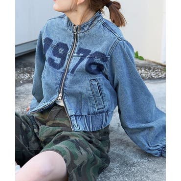 デニムジャケット オフショルダー ショート丈 長袖 セクシー系