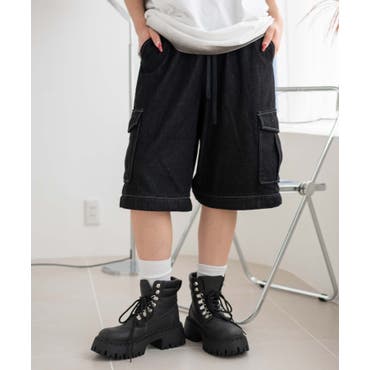 ワンサイドオープン ジョガーパンツ シルバーチェーン付き[品番