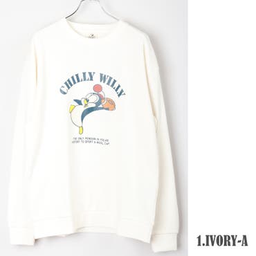 スカラーちゃん×袖ボーダー切替 裏毛プルオーバー[品番