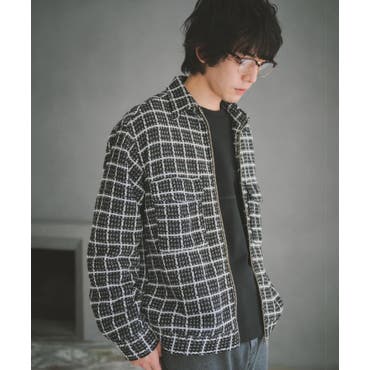 新レーベル ADABAT NAVY】撥水グレンチェック中綿ベスト[品番