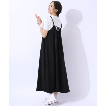 Chico】ツイルバックリボンマルウェイワンピース[品番