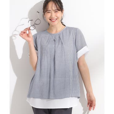 45rpm ストライプ フリル 半袖トップス 45rpm ストライプ フリル 半袖トップス tシャツ クロスフリル