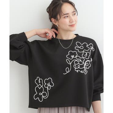 花猫刺繍のミニ裏毛プルオーバー[品番：SRSW0000313]｜ScoLar